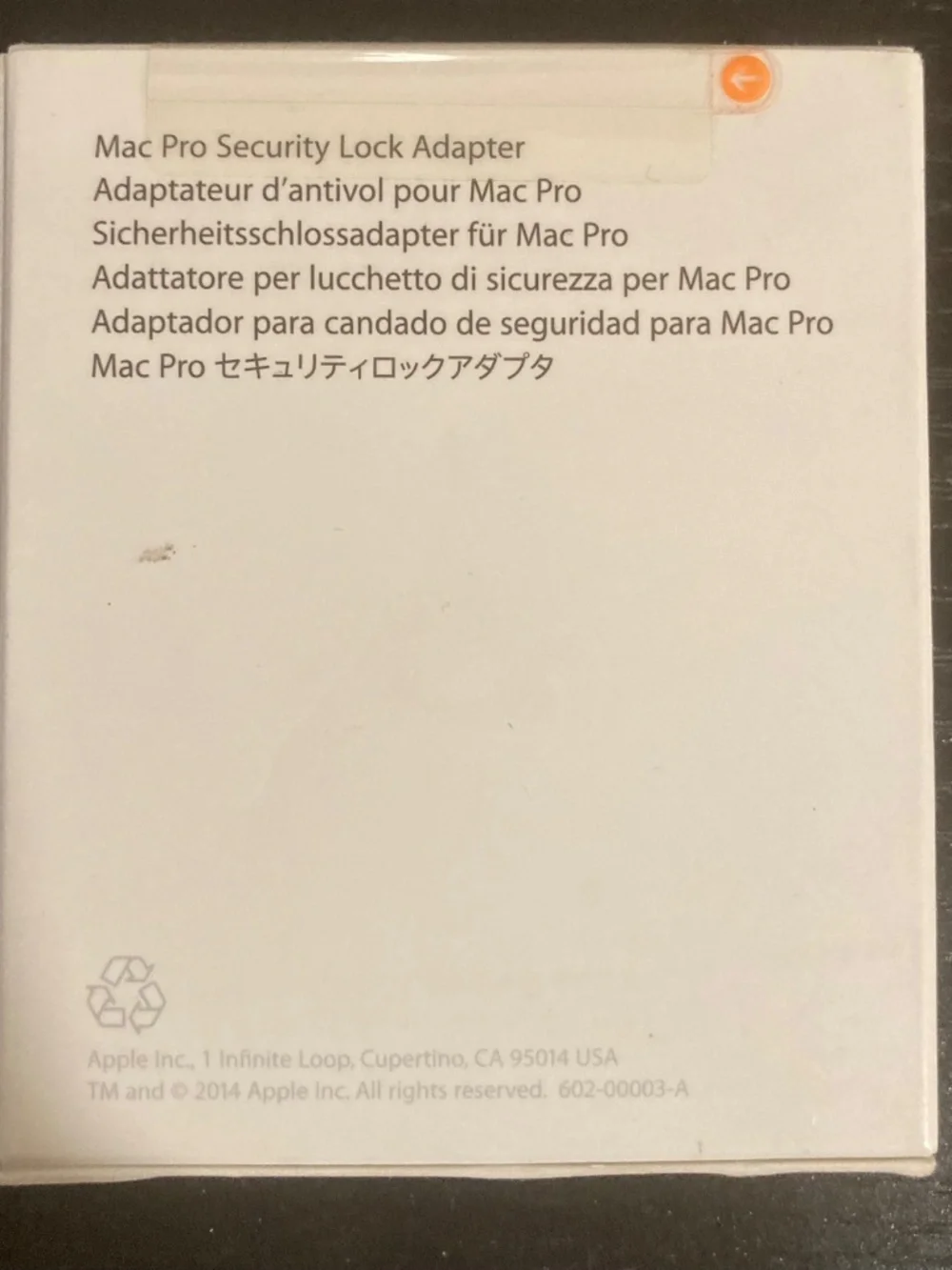 Apple Mac Pro Security Lock Adapter MF858AM/A